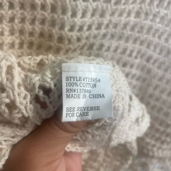 Kontrol NWT 90s/Y2K Embroidered & Crocheted Cream on Cream Tank, Size M - Picture 6 of 9